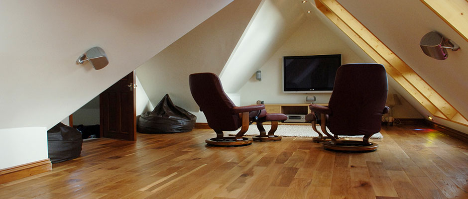 Home cinema in loft conversion